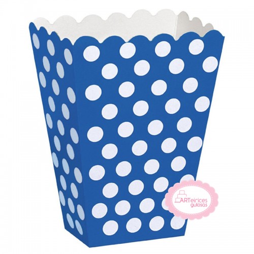 Caixas Pipocas Azulão Bolinhas